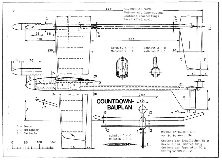 Bauplan RC-Raketengleiter